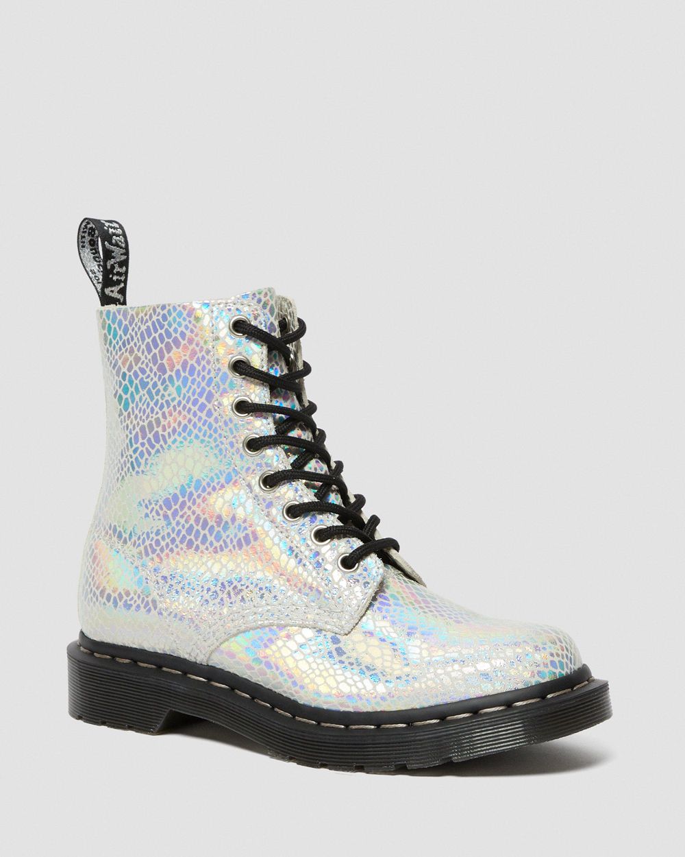 Dr Martens 1460 Pascal Snake Metallic Suede Topánky Damske ( Biele ) SK 867-VORSDQ